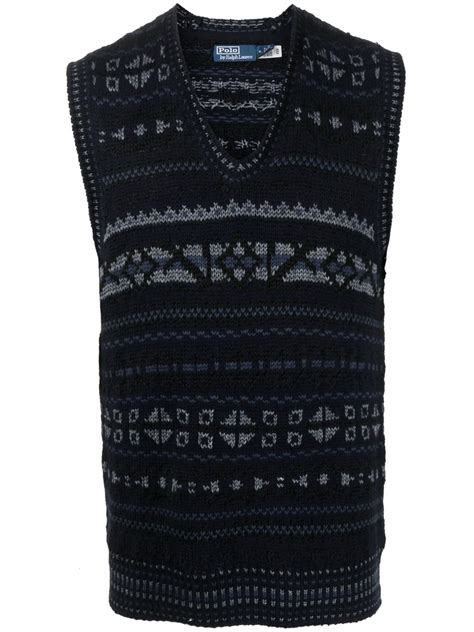 Polo Ralph Lauren Chaleco Tejido Fair Isle Azul FARFETCH MX