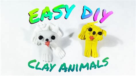 How To Diy Clay Animals Polymer Clay Dog Clay Art Dog Youtube