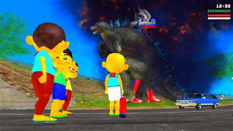 Ultraman Upin Vs Monster Raksasa Godzilla Ipin Kaget Upin Jadi