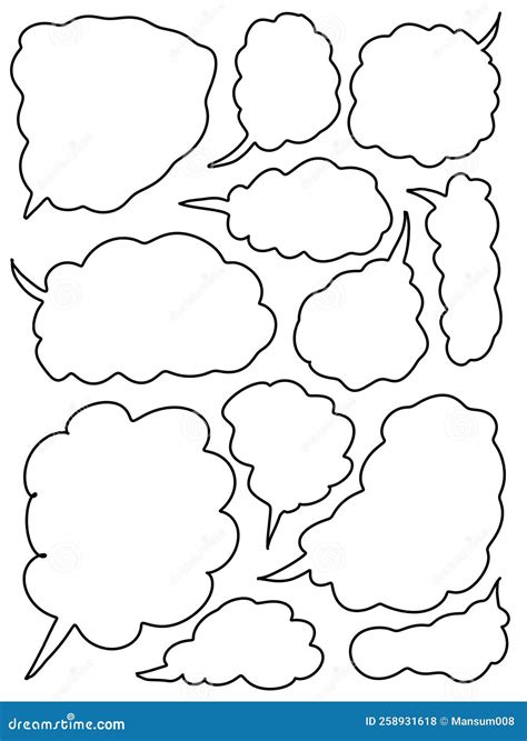 Set Of Hand Drawn Speech Bubbles Stock Illustration Illustration Of