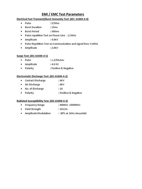 Emi Emc Test Parameters Pdf