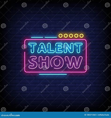 Talent Show Neon Signs Style Text Vector Stock Vector Illustration Of