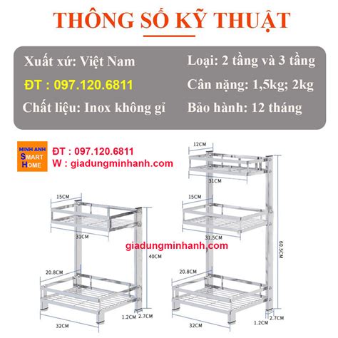 Top 50 Kệ Inox 2 Tầng Nhà Bếp đẹp Nhất