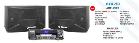 Crown BFA 10 Amplifier With Speaker Set Computers Tech Parts