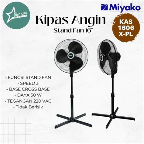 Jual KIPAS ANGIN MIYAKO KAS 1606 X PL STAND FAN 16 Shopee Indonesia