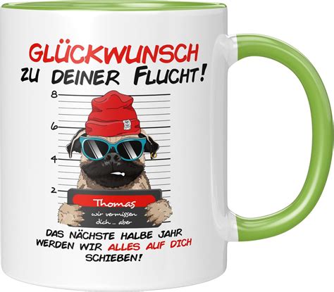 TassenTicker Glückwunsch zu deiner Flucht Abschiedsgeschenk