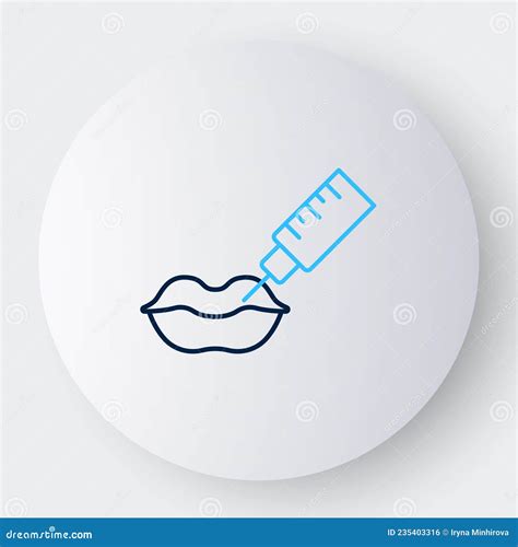 Line Lip Augmentation Icon Isolated On White Background Hyaluronic