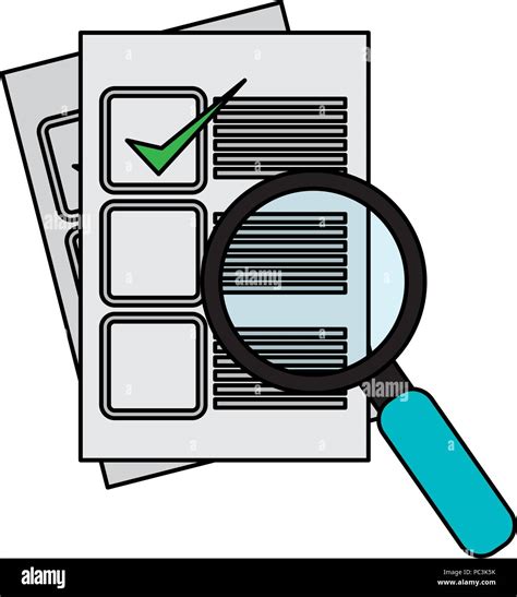 Checklist With Magnifying Glass Stock Vector Image And Art Alamy