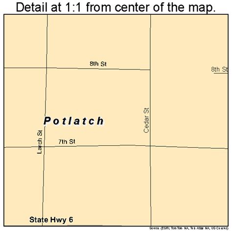 Potlatch Idaho Street Map 1664900