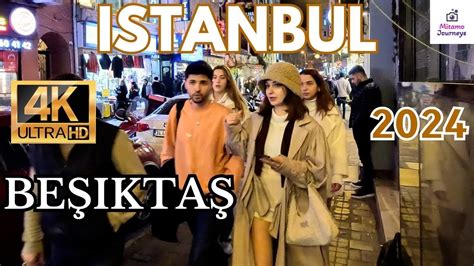 ISTANBUL WALKING TOUR AMAZING NIGHTLIFE IN BESIKTAS JANUARY 2024