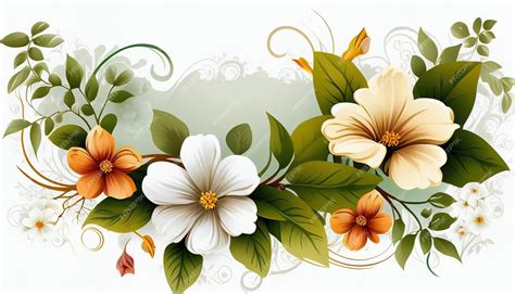 Premium AI Image | A floral wallpaper with a floral border.