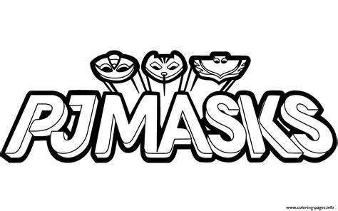 Pj Masks Logo Black And White Clipart Coloring Page Printable