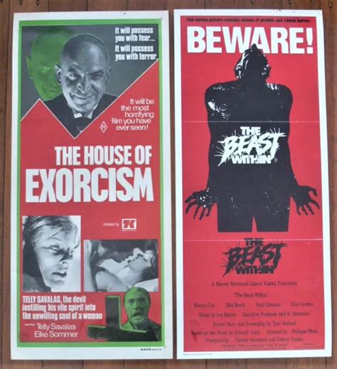 Original 1970s Australian Daybill Laminated Movie Posters X 2 Horror