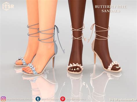 The Sims Resource Butterfly Heel Sandals In 2024 Butterfly Heels