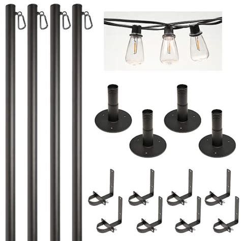 Excello Global Products Ft Premium String Light Pole For Deck