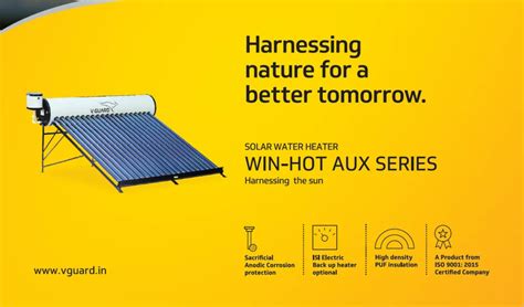 100 LPD V Guard Win Hot Aux Pro Series Solar Water Heater At 18500 Piece Subramanyapura