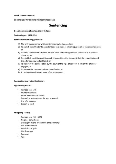 Week 11 Lecture Notes Week 11 Week 11 Lecture Notes Criminal Law