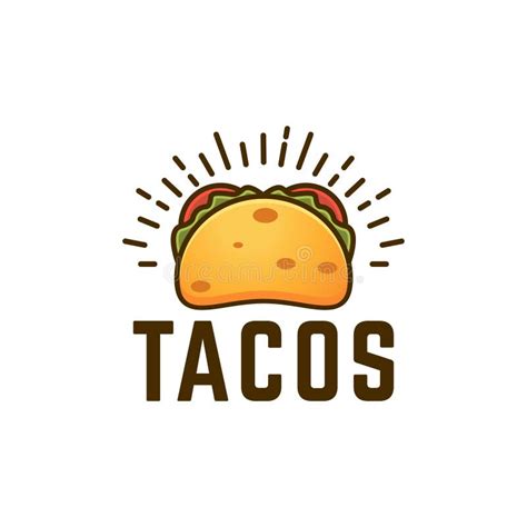 Diseño Del Logotipo De Los Tacos Aislado En Fondo Rojo Ilustración Del