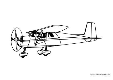 Ausmalbild Propellerflugzeug Seitlich Kostenlose Malvorlagen Bei