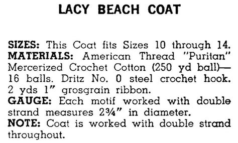 Crochet Bikini Motif Beach Coat PDF Pattern Sizes 8 14 Vintage 1970 S Reproduction Instant