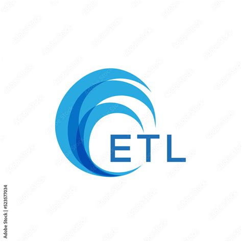 ETL letter logo. ETL blue image on white background. ETL Monogram logo design for entrepreneur ...