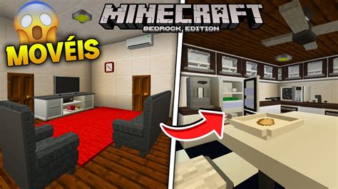 MELHOR MOD ADDON de MÓVEIS para MINECRAFT de CELULAR MINECRAFT PE