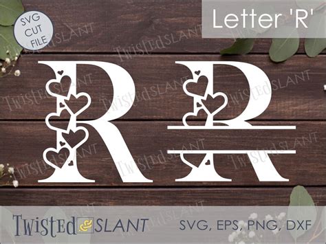 Letter R Split Letter Monogram Svg Modern Font Split - Etsy