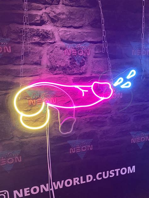 Penis Neon Sign Custom Neon Sign Penis Bachelorette Dicks Etsy