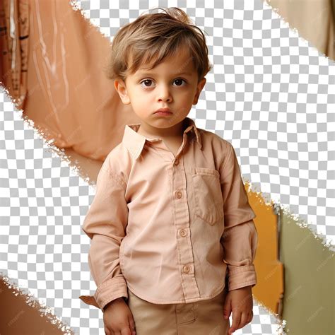 Premium Psd A Sad Preschooler Boy With Short Hair From The West Asian