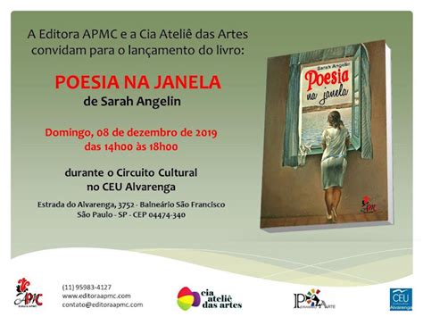 Lan Amento Do Livro Poesia Na Janela Sarah Angelin