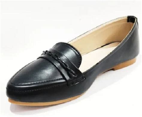 Black Formal Wear Lightweight Mid Heels Leather Women Bellies With Trp