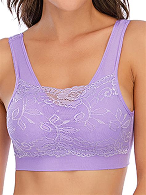 Women S Padded Cups Lace Yoga Bra Sports Bra Padded Breathable Racerback Stretch Crop Top Vest