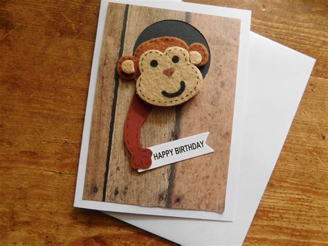 Monkey Birthday Card Monkey Card Chimpanzee Birthday Birthday Card