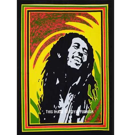 Rasta Bob Marley Fabric Cloth Poster - RoyalFurnish.com