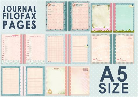 printable journal pages  filofax  size