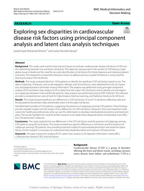 Pdf Exploring Sex Disparities In Cardiovascular Disease Risk Factors