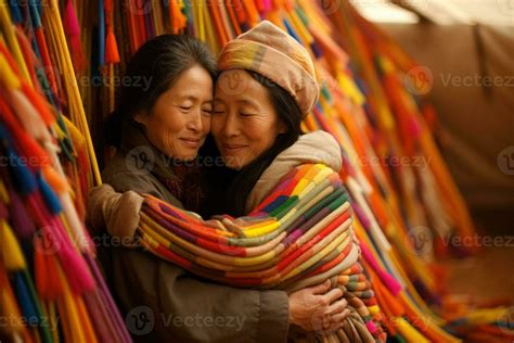 Asian Homosexual Gay Couple With A Flag High Quality Image Ai Generated Stock Photo At