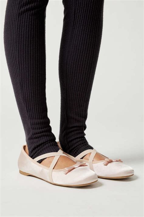 Urban Outfitters Uo Kallie Cross Strap Ballet Flat In Taupe At In Blue