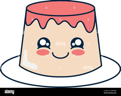 Kawaii Jelly Icon Over White Background Flat Style Vector