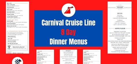 Carnival 8 Night Dinner Menus Archives · Prof Cruise Ship Tour