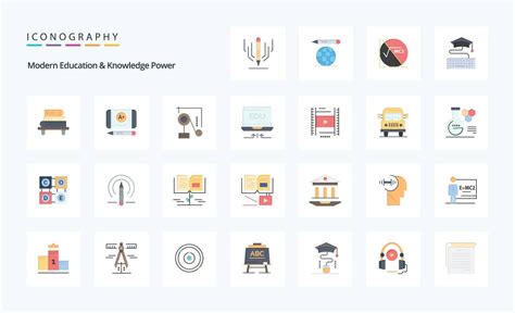 25 Modern Education And Knowledge Power Flat Color Icon Pack 17568005