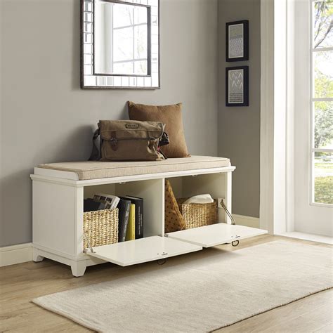 Crosley Furniture Adler Entryway Bench White Storage Bench Furniture