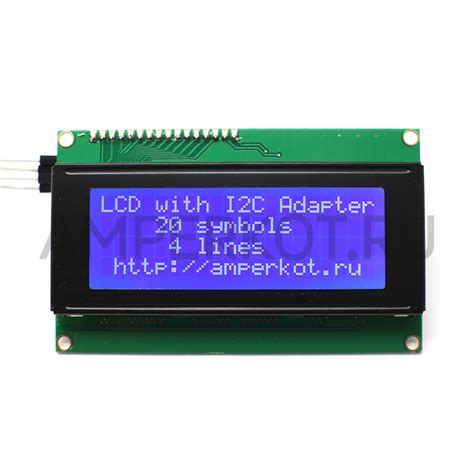 Купить LCD дисплей 20x4 с I2C переходником, синяя подсветка