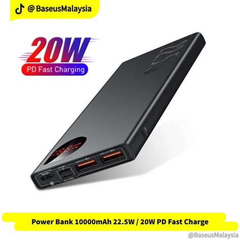 Baseus Malaysia Power Bank Adaman Metal Digital Display Mah W