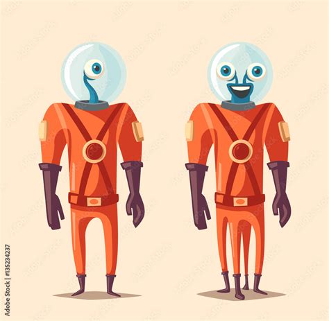 Friendly alien. Cartoon vector illustration Stock Vector | Adobe Stock