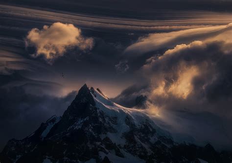 Wallpaper Sunlight Landscape Mountains Nature Sky Snow Clouds