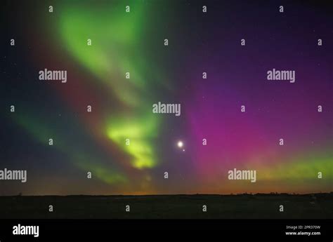 Northern lights in the night sky in Lithuania Stock Photo - Alamy