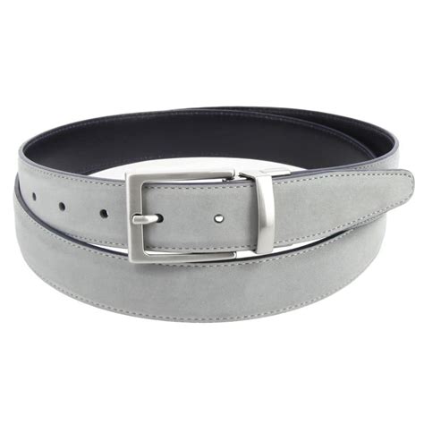 Reversible Navy Blue Grey Belt Leather Nubuck The Nines