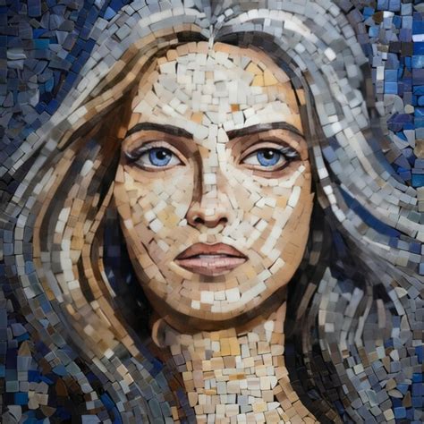 Premium Photo Goddess In Symmetry The Graceful Mosaic Of A Greek Woman With Long Blonde Hair