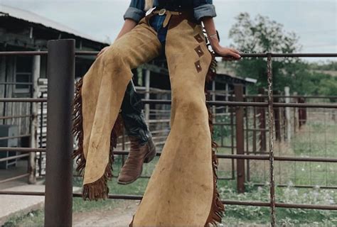 Handmade Cowgirl Chap Buck Skin Suede Leather Pant Rodeo Chap Western